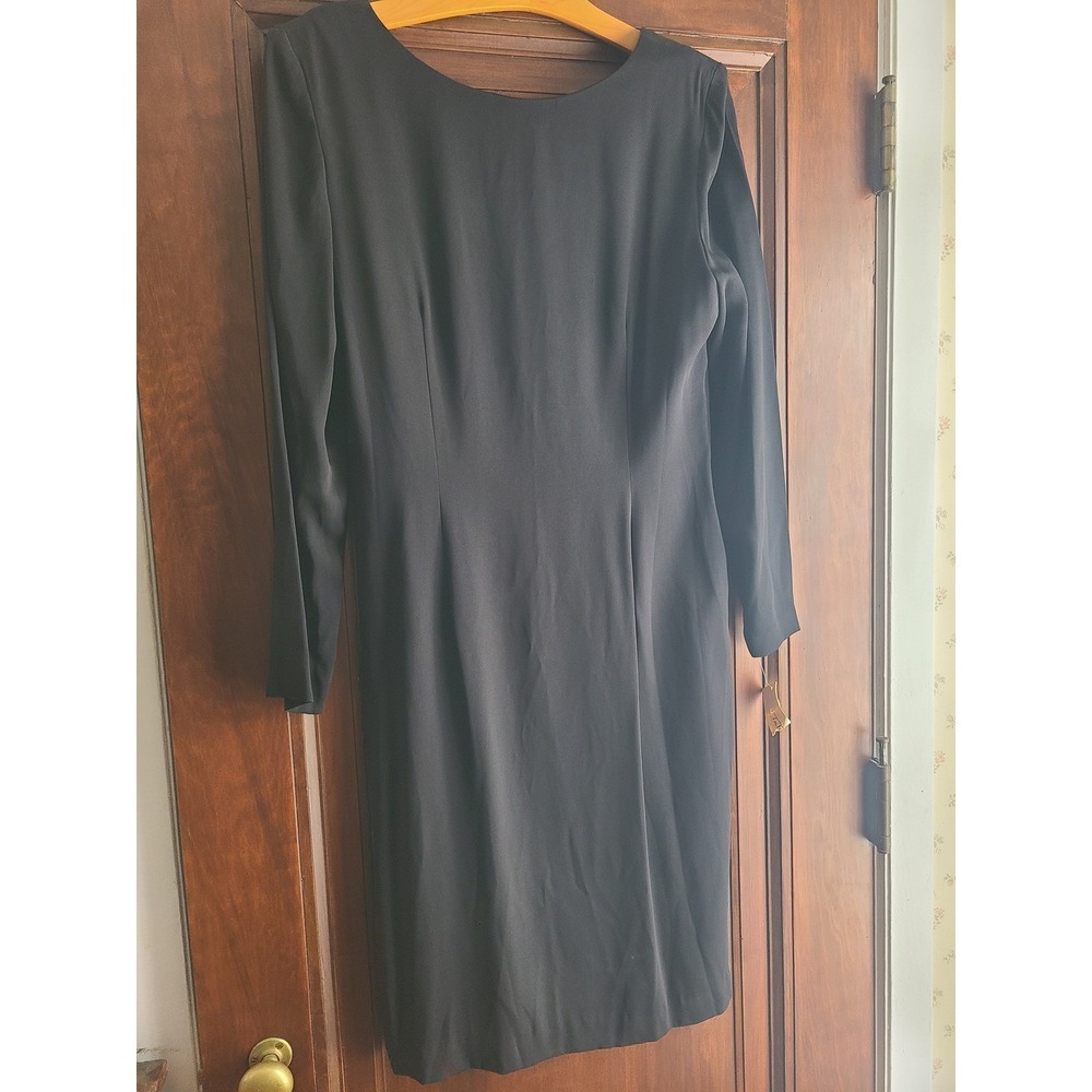 Vintage Talbots Steven Stolman Black Twist Back Cutout Sheath Dress Size 12‎